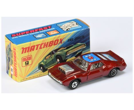Mini Mira (Spain) 121 AMX Javelin Matchbox Superfast Copy - metallic maroon body with "S.P.F.O. 91" trunk &amp; roof labels, 
