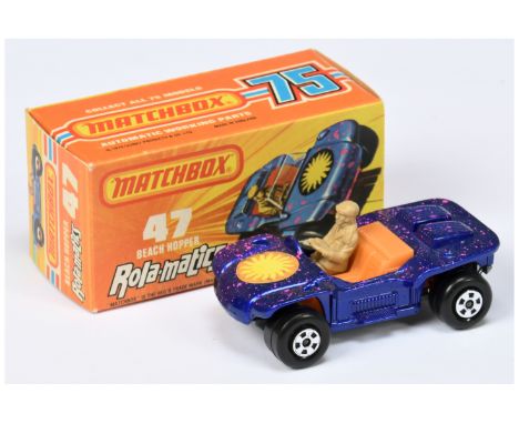 Matchbox Superfast 47b Beach Hopper - metallic dark blue body with splatter of small pink spots &amp; Sunburst hood label, RA