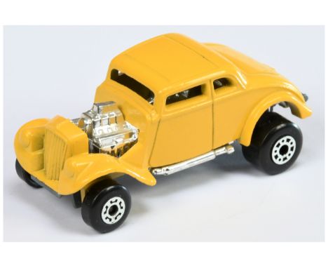 Matchbox Superfast 69d Willys Street Rod FACTORY PRE-PRODUCTION COLOUR TRIAL - yellow body, chrome engine &amp; interior, bar