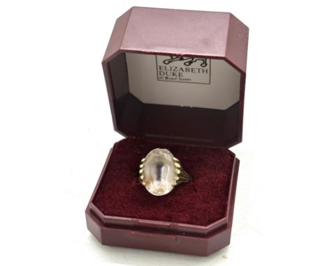 Ladies 9ct gold stone set dress ring total weight 3.8 grams ring size N 