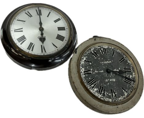 Two vintage wall clocks - untested, measures approximately 16 inches in diameter