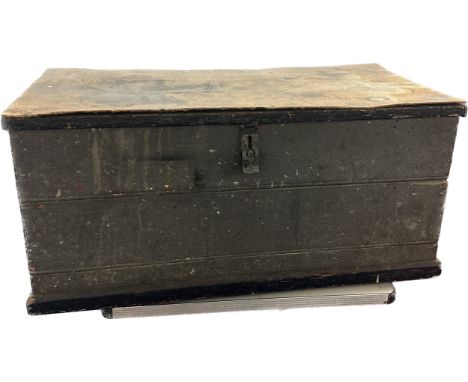 Large wooden tool chest with a large selection of spanners and other tools chest measures approximately 17 inches tall x 37 w