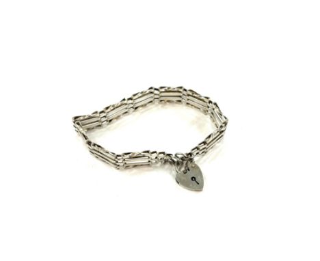 Silver 3 bar gate bracelet approximate weight 14.5g 