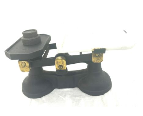 Set of vintage scales and weights 