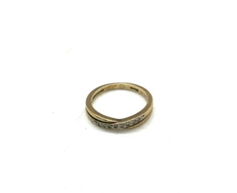 9ct gold diamond set ring total weight 2.3 grams ring size l/m 
