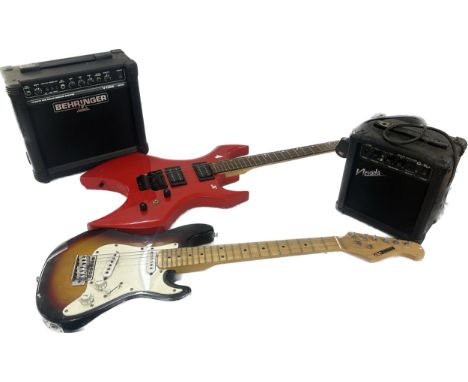 Two electric guitars and amps - all untested 