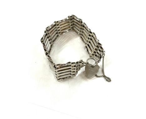 Silver 5 bar gate bracelet approximate weight 22g 