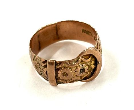 Gent 9ct old buckle ring total weight 4.5grams 