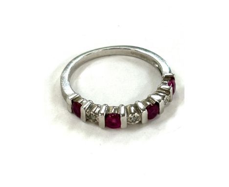 Ladies diamond and stone set 9ct white gold ring, total weight 2.2 grams