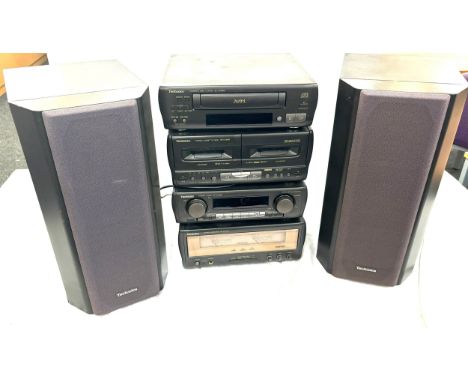 Vintage Technics Hi fi set includes Compact disc player, sl-ca1060, Stereo cassette deck, Rs-CA1060 etc, untested