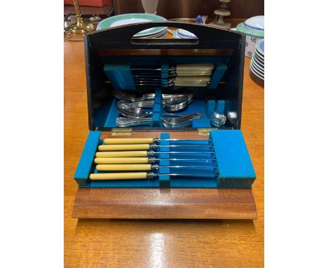 An interesting boxed 1950's cutlery set.