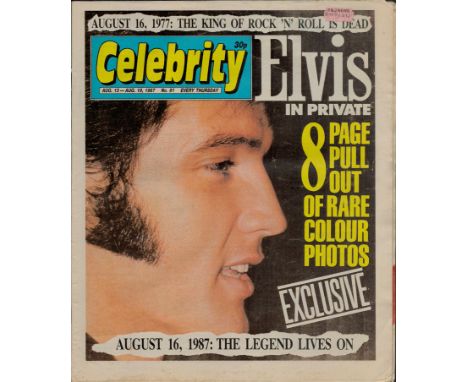 Celebrity Newspaper August 16, 1977. ELVIS. The King of Rock 'N' Roll is Dead. Good condition. All autographs come with a Cer
