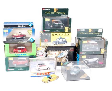 Collection of Mini Modern Issue Diecasts By Corgi, Eligor, Vanguards, Solido and Vitesse, 10 boxed examples, sold with a loos