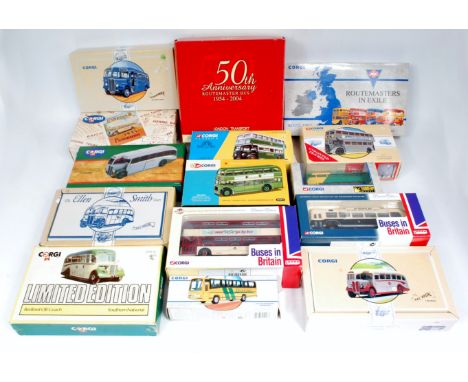 Corgi Classics 1/50th scale Public Transport Group, 15 boxed examples, to include CC25904 London Transport 50th Anniversary R