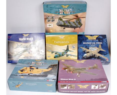 Corgi Aviation Archive mixed scale diecast aircraft group, 6 boxed examples, mixed aircraft and subjects, all appear to have 