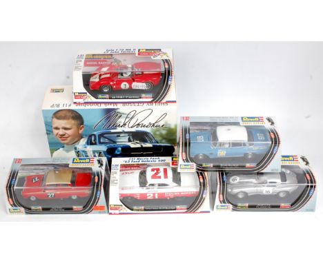 Revell Monogram 1/32nd scale Slot Car Racing Group, 6 boxed or cased examples to include No.08341 Lola T-70 MK 2 John Surtees