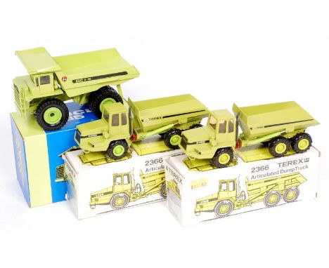 Conrad 1/50th scale Construction Group, 3 boxed examples, to include 2x Conrad No.2762 Terex 2366 Articulated Dump Truck, and