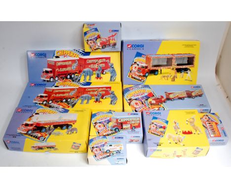 Corgi Classics 1/50th scale Chipperfields Circus Boxed Diecast Group, 10 boxed as issued examples, to include No.11201 ERF KV