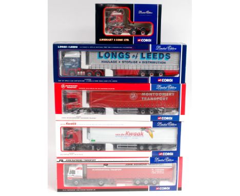 Corgi Hauliers of Renown 1/50th scale Road Transport Group, 5 boxed examples to include CC12419 Van Der Kwaak Volvo FH Fridge