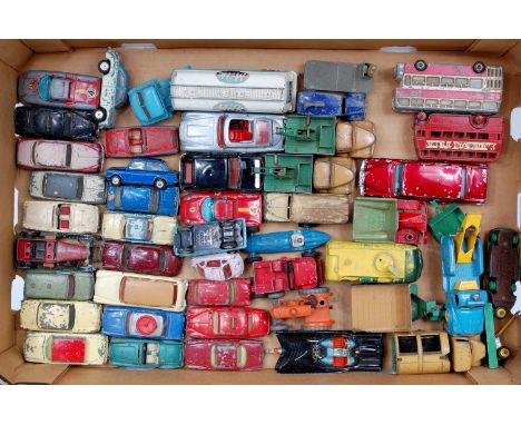 45+ mixed play worn Dinky Toys and other diecast, to include Corgi Bedford Milk Tanker, Dinky Hillman Imp, Corgi Austin A40, 