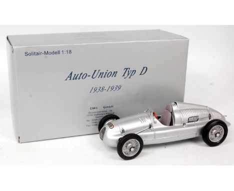 CMC of Germany, No.M-027 Auto Union Type D 1938-1939, 1/18th scale, finished in silver with grey seats, wire wheels, in the o