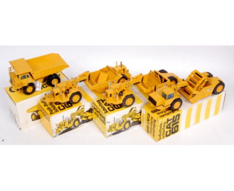 NZG 1/50th scale Caterpillar Construction Group, 4 boxed examples to include No.260 CAT 615 Elevating Scraper (VG-BG), No.127