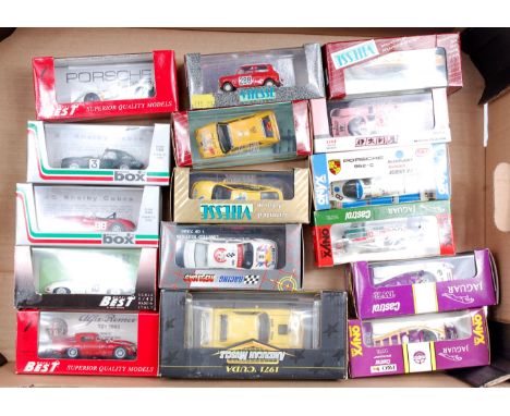 16 assorted 1/43rd scale diecast vehicles, by Model Best, Vitesse, Onyx and American Muscle, assorted High Speed Racing, Salo