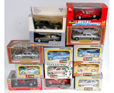 Burago, Revell, Majorete, Schabak and other 1/24th scale Racing Car and Saloon Group, 13 boxed examples, some boxes require c