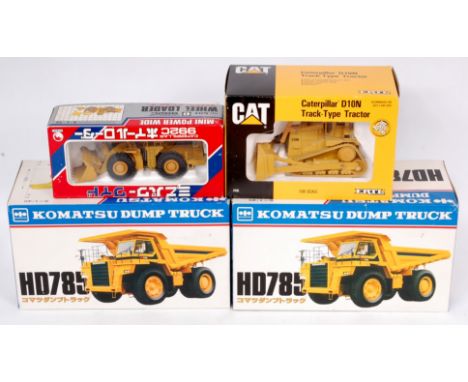 Shinsei and ERTL mixed scale Construction Group, 4 boxed examples, to include ERTL CAT D10N Track Type Tractor, Shinsei CAT 9