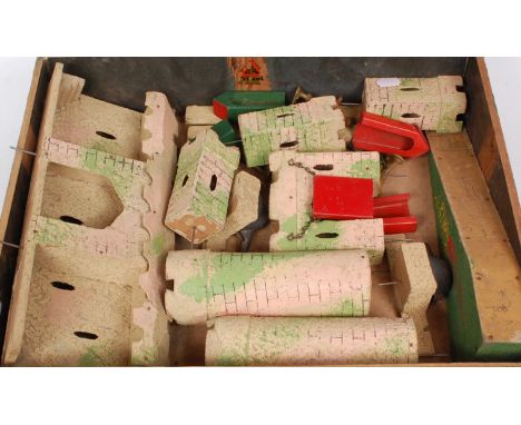 Triang Toys Wooden Fort, Model Z, made up from wooden and cardboard components, some damage and losses, sold with a small qua