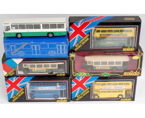 Solido and NZG Boxed Public Transport Group, 6 boxed examples to include 2x Solido No.4401 Renault TN 6C "Banania" Bus, 3x So