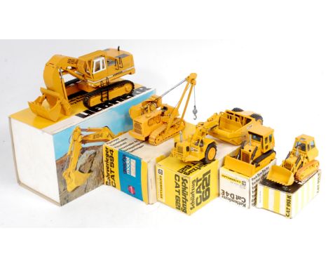 NZG, Conrad and Gescha 1/50th scale Caterpillar Construction Group, 5 boxed examples to include Gescha No.2872 CAT 594 Pipe L