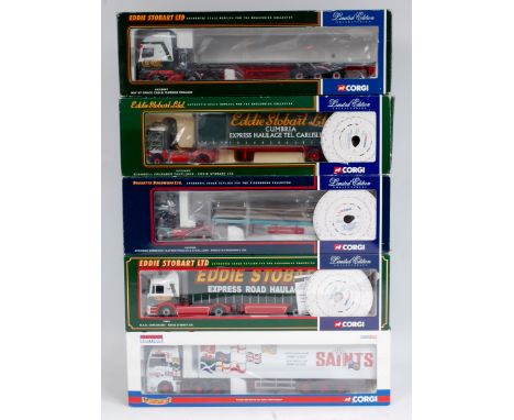 Corgi Hauliers of Renown 1/50th scale Road Transport Group, 5 boxed examples, to include CC13406 Saints Transport MAN TGA XXL