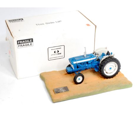 Universal Hobbies 1/16th scale Limited Edition Ernest Doe and Sons Ford 5000 tractor on display plinth, limited edition No.37