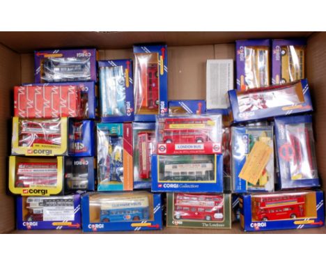 Corgi Toys and Other Routemaster Public Transport Group, 32 boxed examples, to include Corgi C627 Edinburgh Double Decker Bus