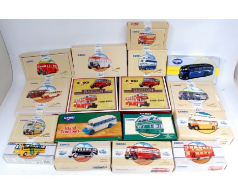 Corgi Classics 1/50th scale Public Transport Group, 17 boxed as issued examples, mixed series and sets, examples to include T