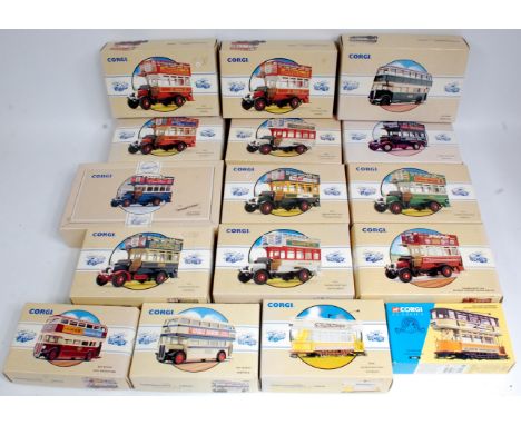Corgi Classics 1/50th scale public transport group, 16 boxed examples, all appear as issued, to include Norfolk Thornycroft B