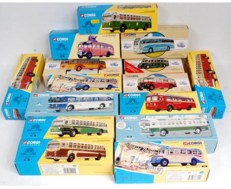 Corgi Classics 1/50th scale Public Transport Group, 15 boxed as issued examples to include General Motors LA Motor Coach, Mad