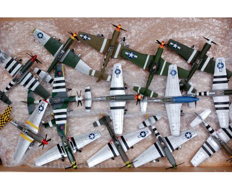 3 boxes of loose Corgi Aviation Archive and Other Aircraft, 32 examples, all either Thunderbolts or P51 Mustangs, from variou