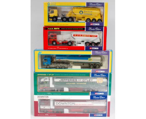 Corgi Hauliers of Renown 1/50th scale Road Transport Group, 5 boxed examples to include CC74902 A.J.A Smith Transport Ltd, CC