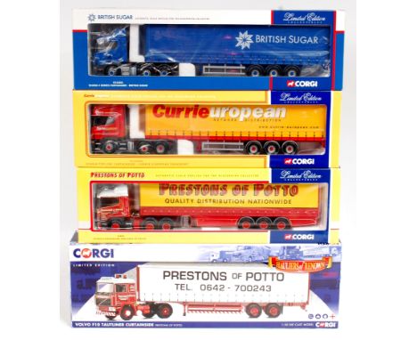 Corgi Hauliers of Renown 1/50th scale Road Transport Group, 4 boxed as issued examples to include CC12903 Currie European Sca