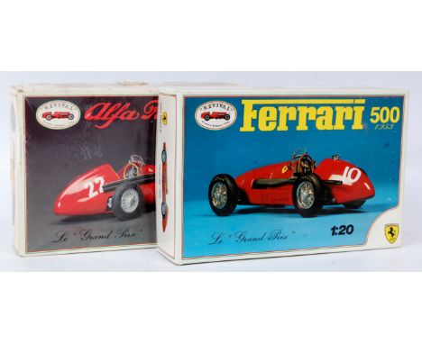 Revival 1/20th scale metal and plastic car kit, 2 part made examples, to include Alfa Romeo 159 "1951", and a Ferrari 500 "19