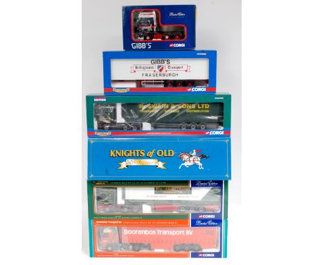 Corgi Hauliers of Renown 1/50th scale Road Transport Group, 6 boxed examples to include CC12911 Knights of Old Scania Topline