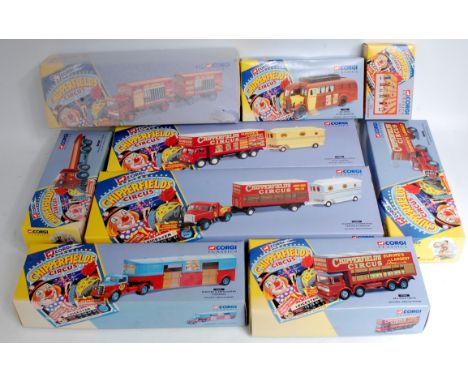 Corgi Classics 1/50th scale Chipperfield's Circus diecast group, 9 boxed as issued examples, to include No.97888 Foden Closed