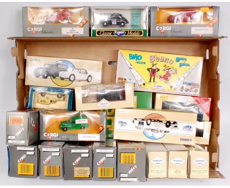 Corgi mixed scale Morris Minor diecast group, 21 examples, various series, examples to include Leicestershire Police Set, Bea