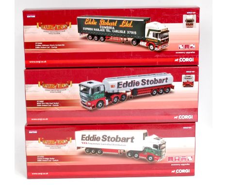 Corgi Hauliers of Renown 1/50th scale Road Transport Group, 3 boxed as issued Eddie Stobart examples, to include CC15207 MAN 