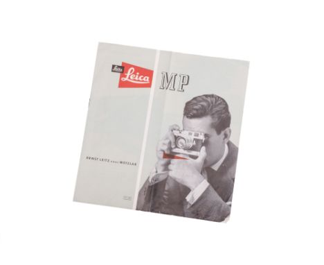 A Leica MP Brochure, Germany, colour printed, fold down the center