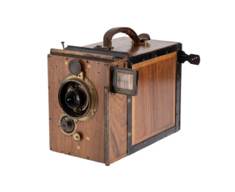 A J. Debrie Parvo 35mm Hand Crank Cine Camera, French, c.1908, mechanism stamped 'J. DEBRIE 111, RUE ST MAUR, PARIS' and 'MAR