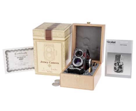 A Rollei Rolleiflex 2.8 GX Jersey Edition TLR Medium Format Camera, 1996, black/red, serial no. I100, with Rollei HFT Planar 