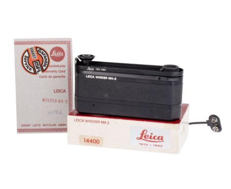 A Leica Winder M4-2 '1913-1983', black, body, VG-E, complete with warranty card and maker's box